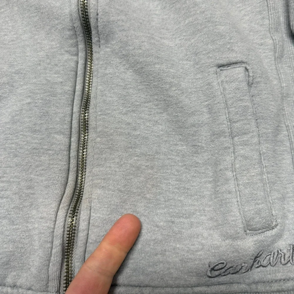 Carhartt Girls Full‎ Zip Jacket Sweatshirt Size S 4-6 Heather Gray Fleece